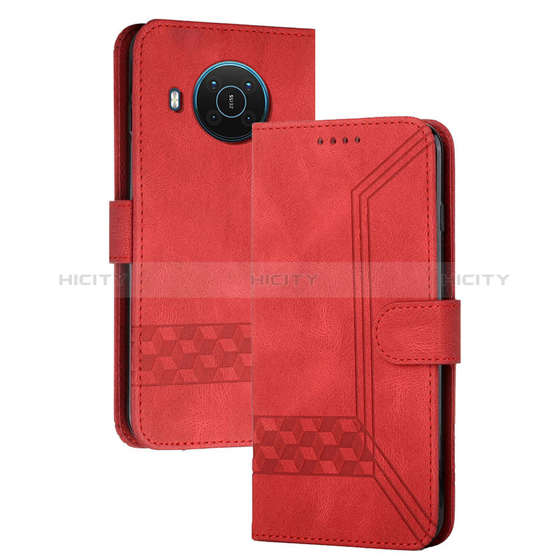 Custodia Portafoglio In Pelle Cover con Supporto YX2 per Nokia X20 Rosso