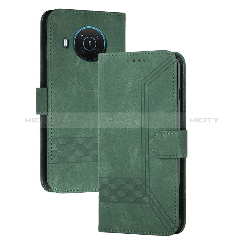 Custodia Portafoglio In Pelle Cover con Supporto YX2 per Nokia X20 Verde