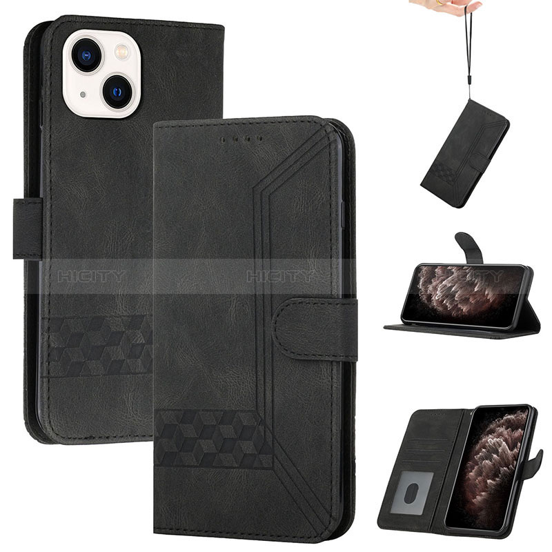 Custodia Portafoglio In Pelle Cover con Supporto YX4 per Apple iPhone 15 Plus Nero