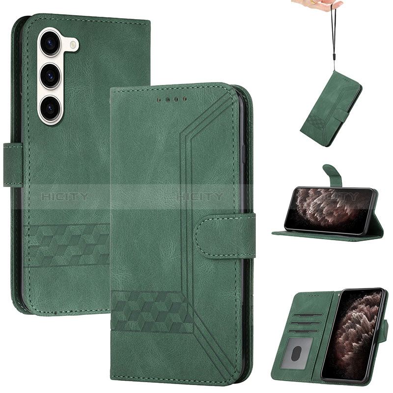Custodia Portafoglio In Pelle Cover con Supporto YX4 per Samsung Galaxy S22 Plus 5G Verde