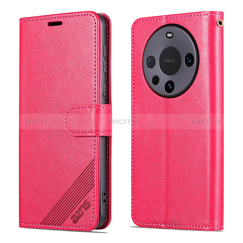 Custodia Portafoglio In Pelle Cover con Supporto YZ4 per Huawei Mate 60 Pro+ Plus Rosa Caldo