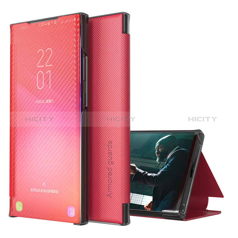 Custodia Portafoglio In Pelle Cover con Supporto ZL1 per Samsung Galaxy A50 Rosso