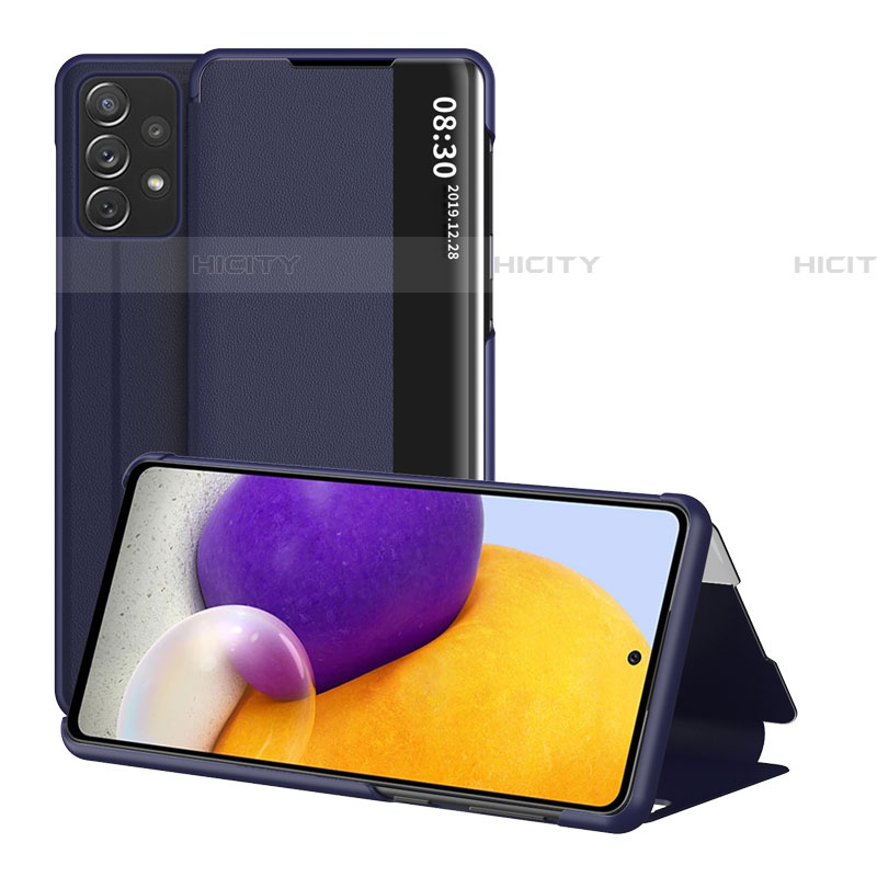 Custodia Portafoglio In Pelle Cover con Supporto ZL1 per Samsung Galaxy A72 5G Blu