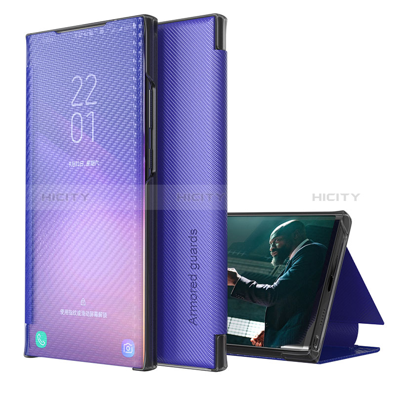 Custodia Portafoglio In Pelle Cover con Supporto ZL1 per Samsung Galaxy S22 5G Viola