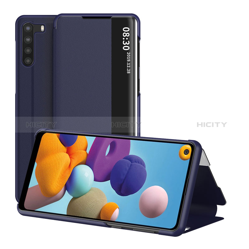 Custodia Portafoglio In Pelle Cover con Supporto ZL2 per Samsung Galaxy A21 Blu