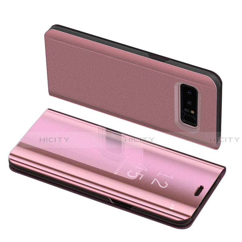 Custodia Portafoglio In Pelle Cover S01 con Supporto per Samsung Galaxy Note 8 Duos N950F Oro Rosa
