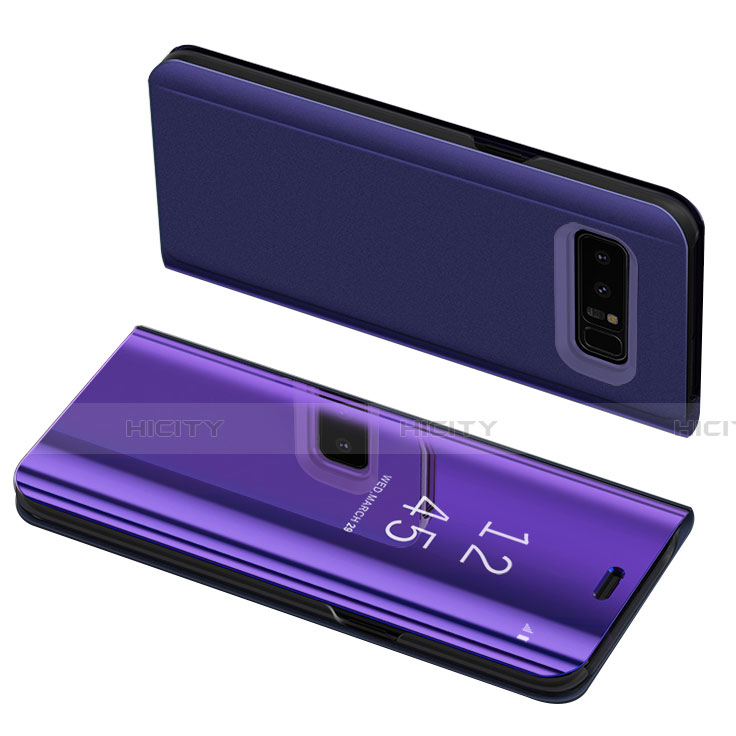 Custodia Portafoglio In Pelle Cover S01 con Supporto per Samsung Galaxy Note 8 Viola