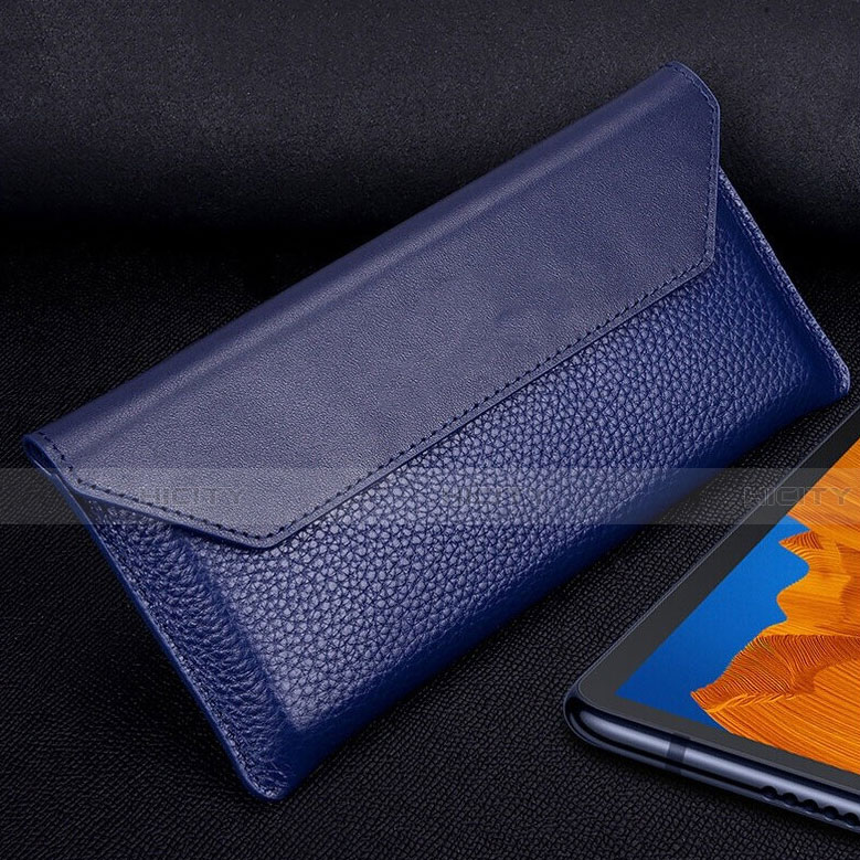 Custodia Portafoglio In Pelle Cover T02 per Huawei Mate Xs 5G Blu