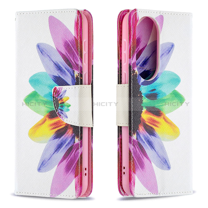 Custodia Portafoglio In Pelle Fantasia Modello Cover con Supporto B01F per Huawei P50 Pro Multicolore