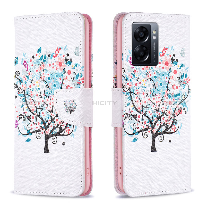 Custodia Portafoglio In Pelle Fantasia Modello Cover con Supporto B01F per Oppo A56S 5G