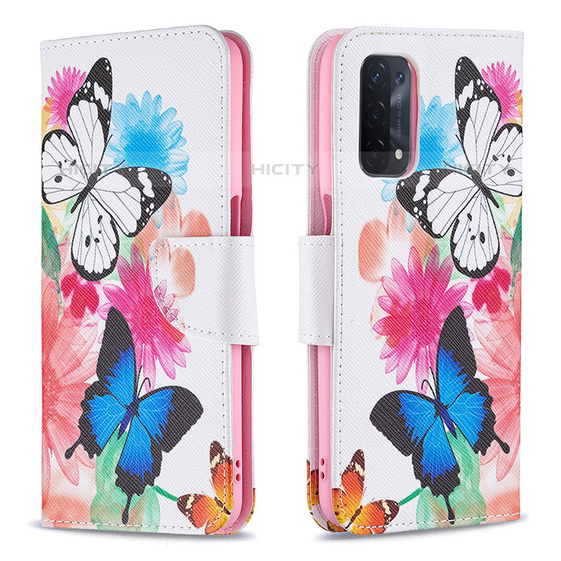 Custodia Portafoglio In Pelle Fantasia Modello Cover con Supporto B01F per Oppo A93 5G