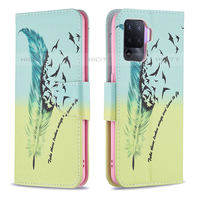 Custodia Portafoglio In Pelle Fantasia Modello Cover con Supporto B01F per Oppo F19 Pro