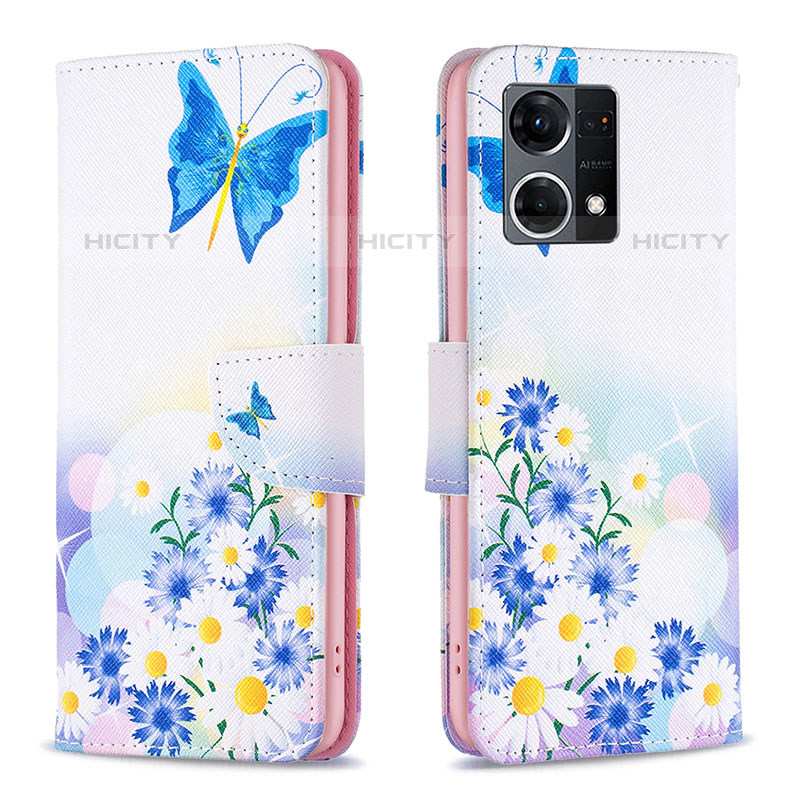 Custodia Portafoglio In Pelle Fantasia Modello Cover con Supporto B01F per Oppo F21s Pro 4G