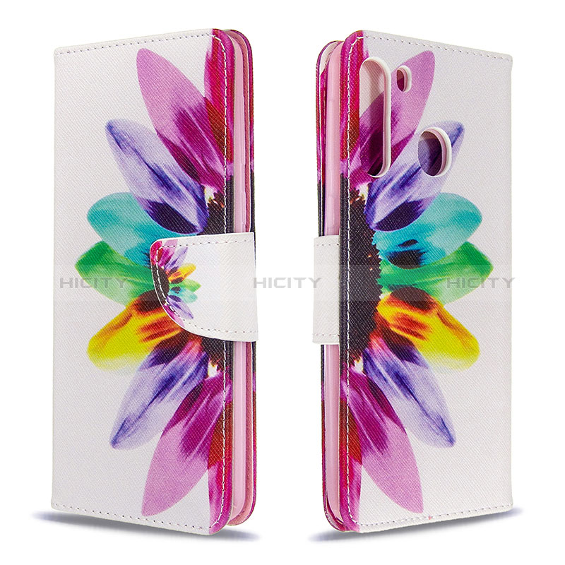Custodia Portafoglio In Pelle Fantasia Modello Cover con Supporto B01F per Samsung Galaxy A21 Multicolore