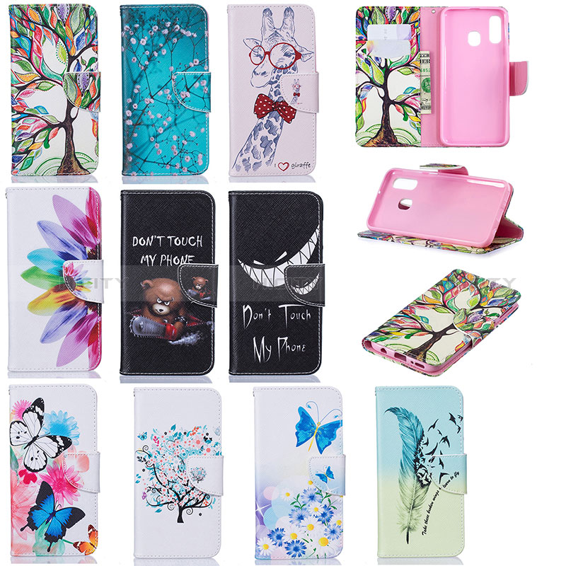 Custodia Portafoglio In Pelle Fantasia Modello Cover con Supporto B01F per Samsung Galaxy A40