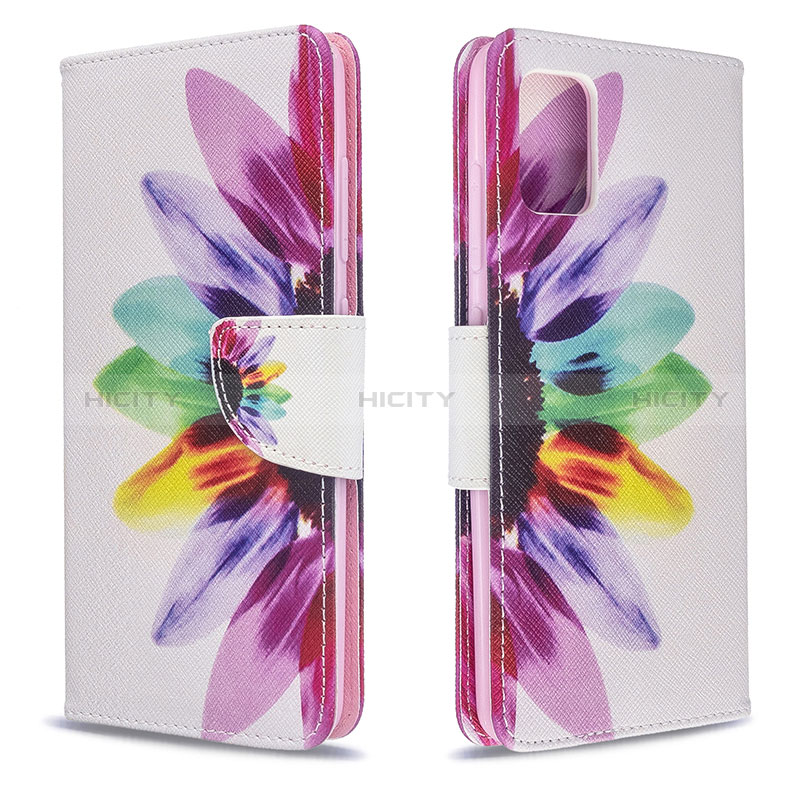 Custodia Portafoglio In Pelle Fantasia Modello Cover con Supporto B01F per Samsung Galaxy A51 4G Multicolore