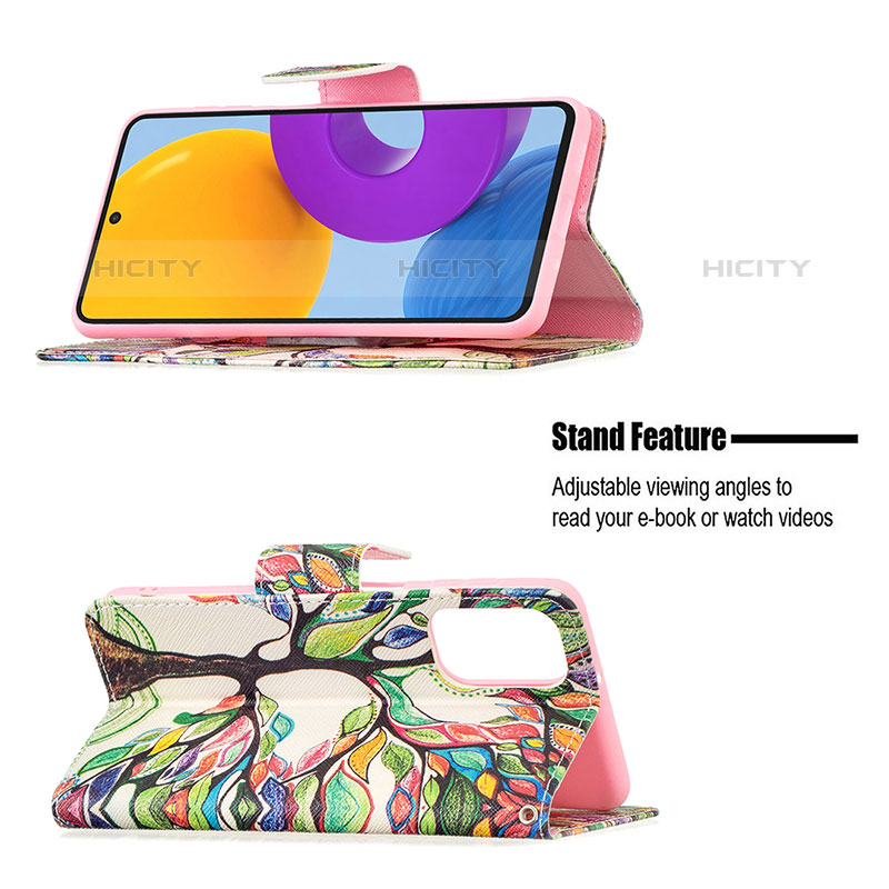 Custodia Portafoglio In Pelle Fantasia Modello Cover con Supporto B01F per Samsung Galaxy M52 5G