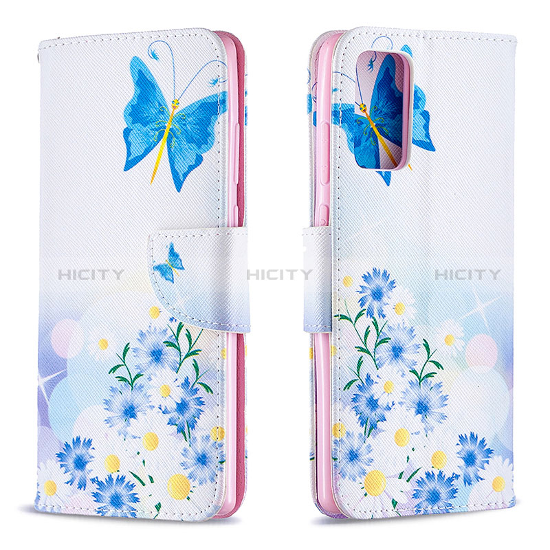 Custodia Portafoglio In Pelle Fantasia Modello Cover con Supporto B01F per Samsung Galaxy Note 20 5G Blu