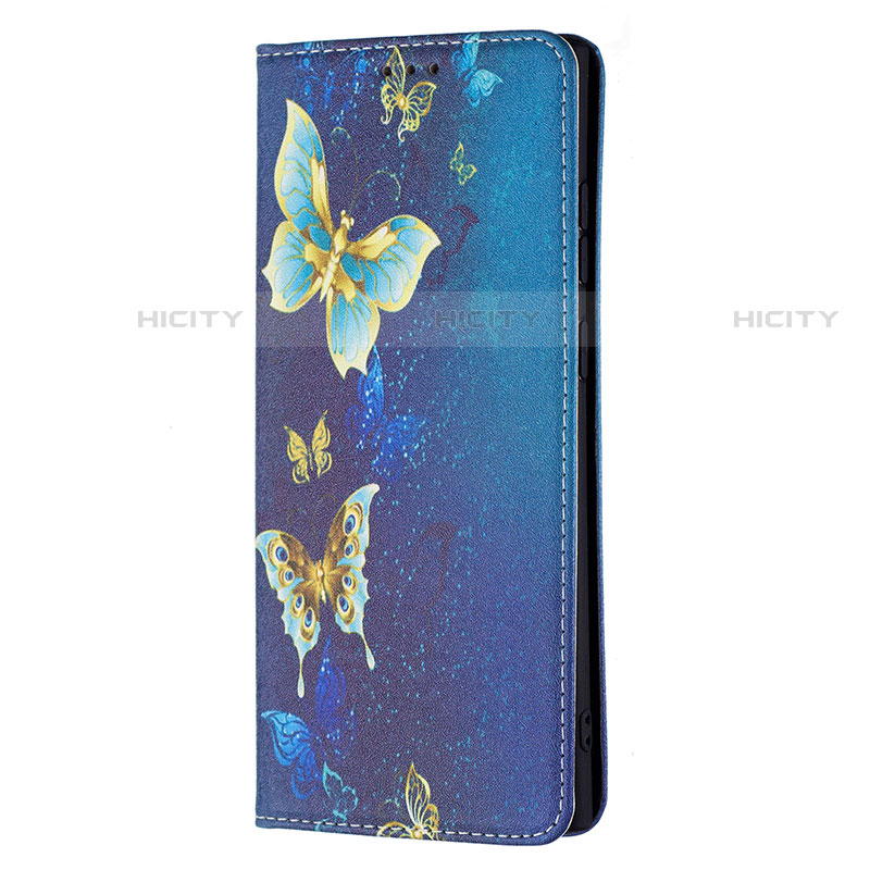Custodia Portafoglio In Pelle Fantasia Modello Cover con Supporto B01F per Samsung Galaxy S21 Ultra 5G Blu