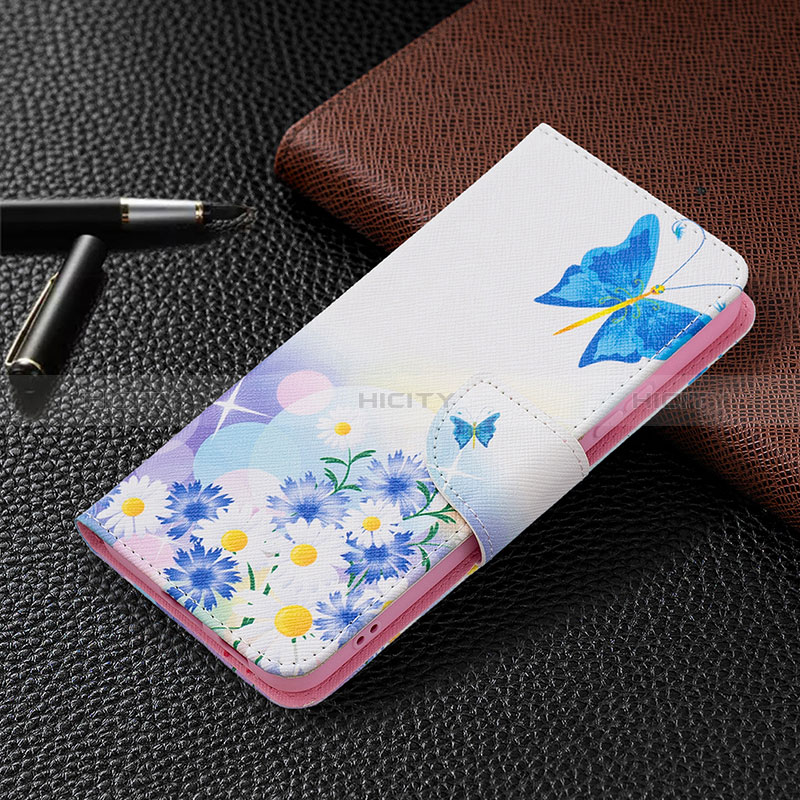 Custodia Portafoglio In Pelle Fantasia Modello Cover con Supporto B01F per Samsung Galaxy S24 Plus 5G Cielo Blu