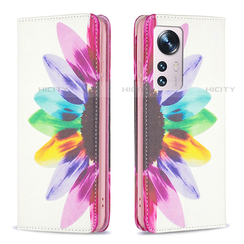 Custodia Portafoglio In Pelle Fantasia Modello Cover con Supporto B01F per Xiaomi Mi 12S 5G Rosa Caldo