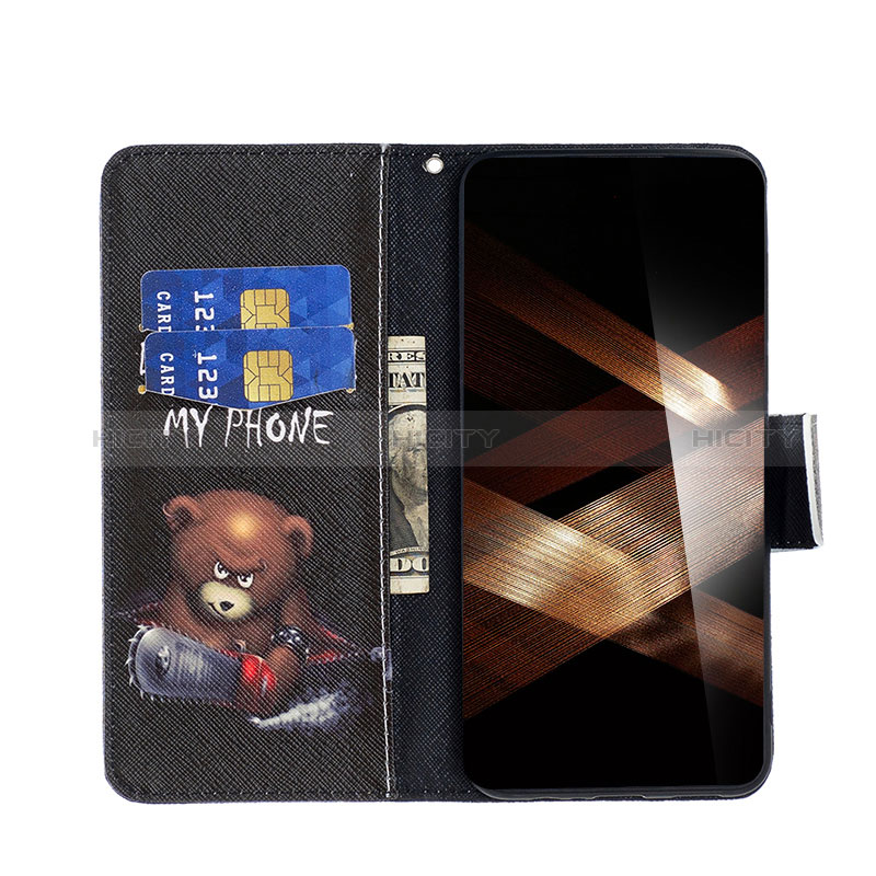 Custodia Portafoglio In Pelle Fantasia Modello Cover con Supporto B01F per Xiaomi Redmi Note 13 Pro 5G