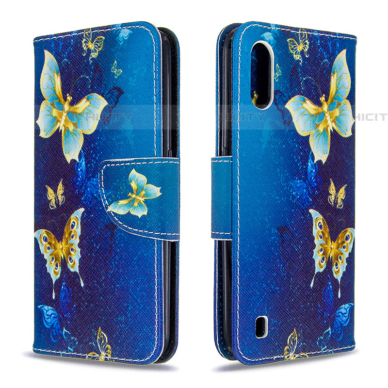 Custodia Portafoglio In Pelle Fantasia Modello Cover con Supporto B03F per Samsung Galaxy A01 SM-A015
