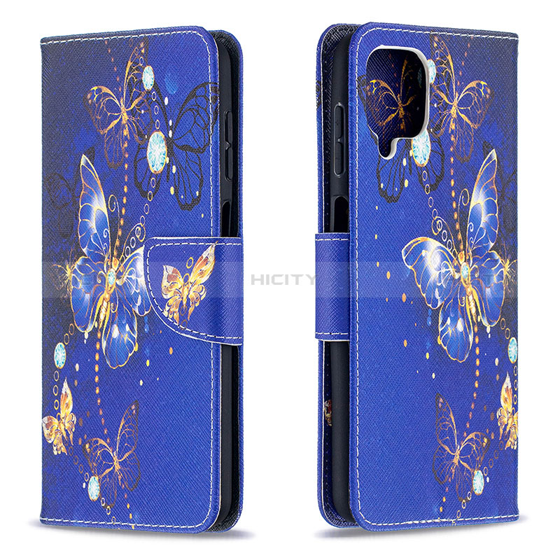 Custodia Portafoglio In Pelle Fantasia Modello Cover con Supporto B03F per Samsung Galaxy F12