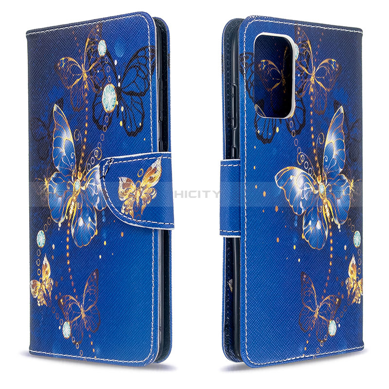 Custodia Portafoglio In Pelle Fantasia Modello Cover con Supporto B03F per Samsung Galaxy S20 5G Blu Notte