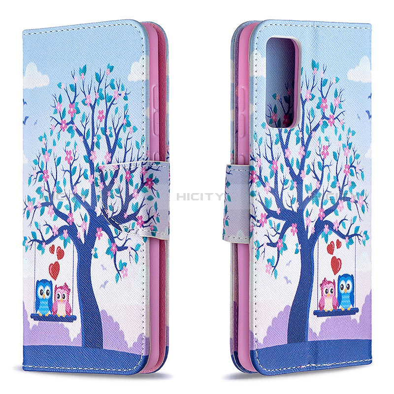 Custodia Portafoglio In Pelle Fantasia Modello Cover con Supporto B03F per Samsung Galaxy S20 Lite 5G Lavanda