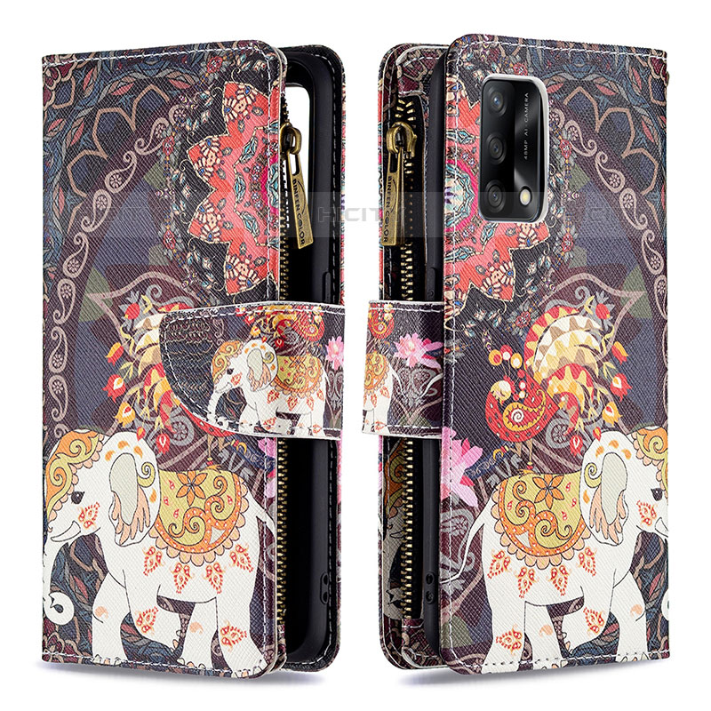 Custodia Portafoglio In Pelle Fantasia Modello Cover con Supporto B04F per Oppo Reno6 Lite