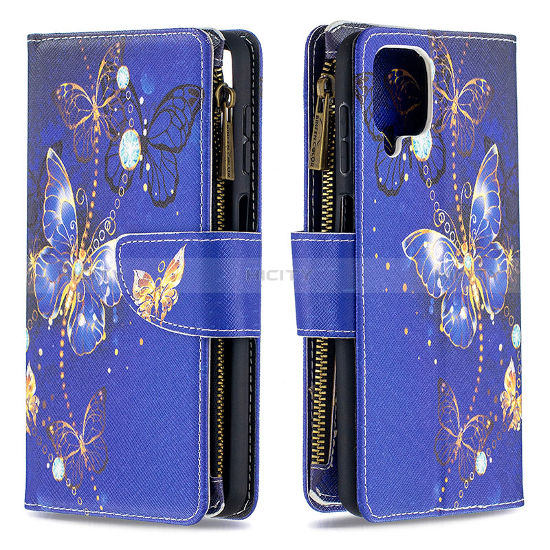 Custodia Portafoglio In Pelle Fantasia Modello Cover con Supporto B04F per Samsung Galaxy A12 Nacho