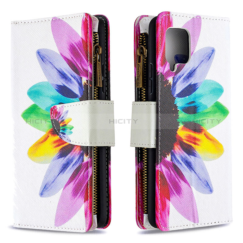 Custodia Portafoglio In Pelle Fantasia Modello Cover con Supporto B04F per Samsung Galaxy A42 5G Multicolore