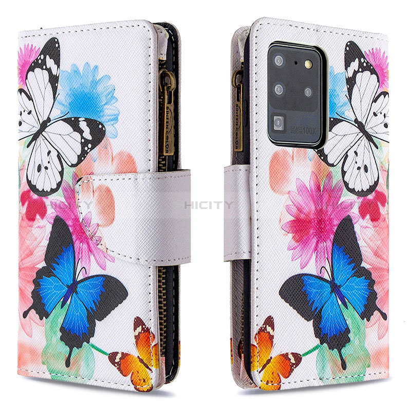 Custodia Portafoglio In Pelle Fantasia Modello Cover con Supporto B04F per Samsung Galaxy S20 Ultra 5G Colorato