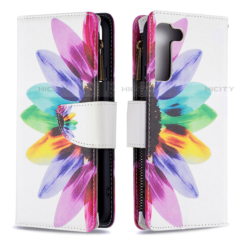 Custodia Portafoglio In Pelle Fantasia Modello Cover con Supporto B04F per Samsung Galaxy S21 FE 5G