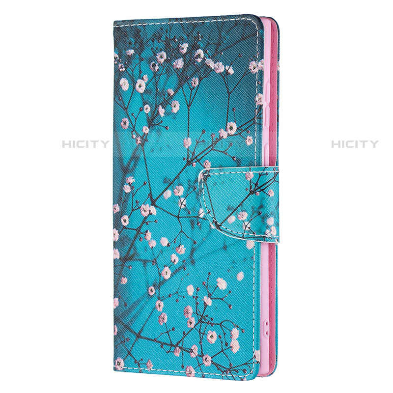 Custodia Portafoglio In Pelle Fantasia Modello Cover con Supporto B04F per Samsung Galaxy S21 Ultra 5G Blu