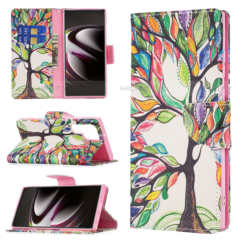 Custodia Portafoglio In Pelle Fantasia Modello Cover con Supporto B04F per Samsung Galaxy S23 Ultra 5G