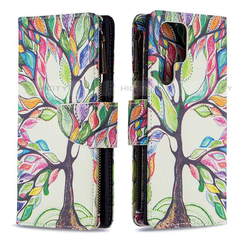 Custodia Portafoglio In Pelle Fantasia Modello Cover con Supporto B05F per Samsung Galaxy S21 Ultra 5G