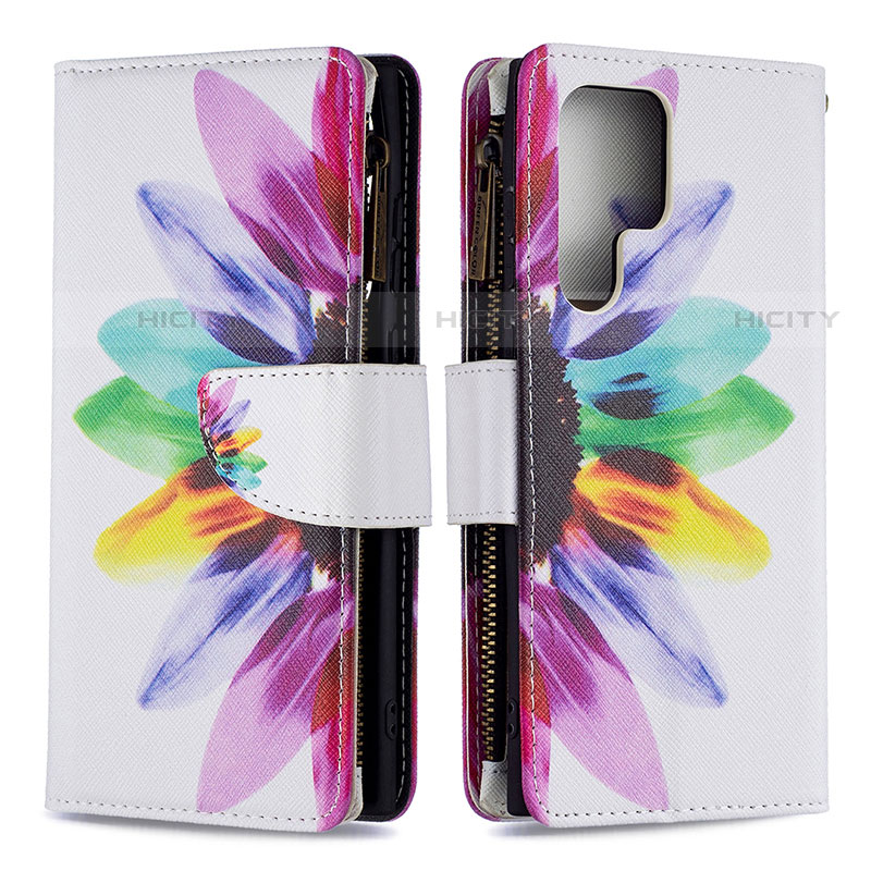 Custodia Portafoglio In Pelle Fantasia Modello Cover con Supporto B05F per Samsung Galaxy S21 Ultra 5G Colorato