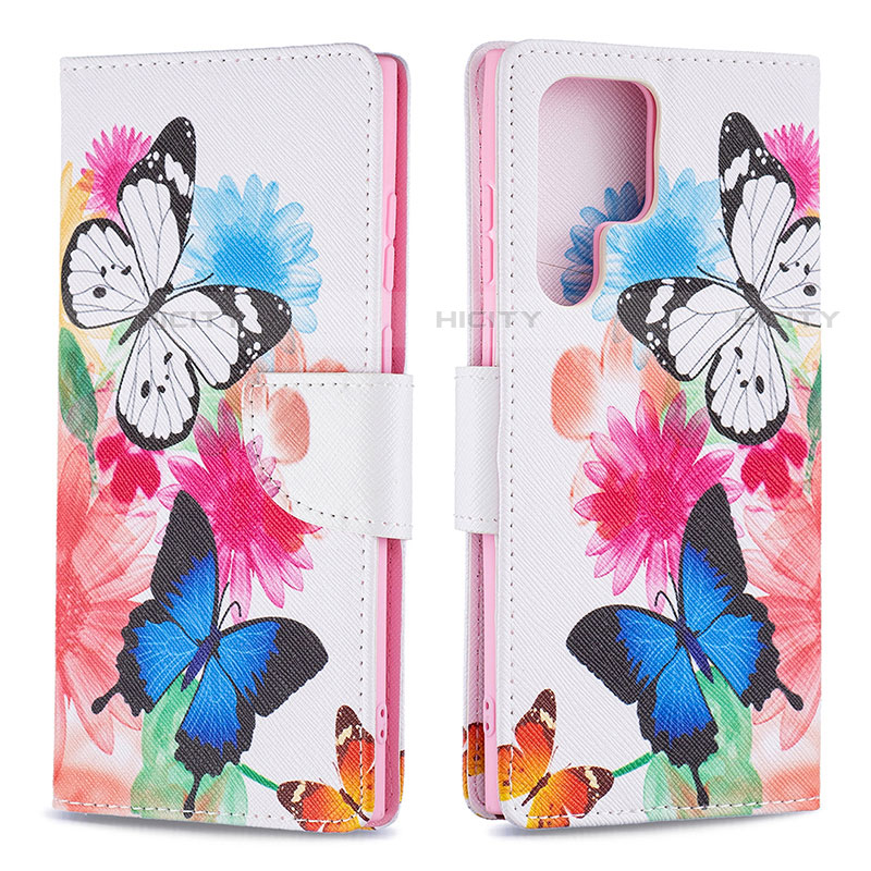 Custodia Portafoglio In Pelle Fantasia Modello Cover con Supporto B09F per Samsung Galaxy S21 Ultra 5G