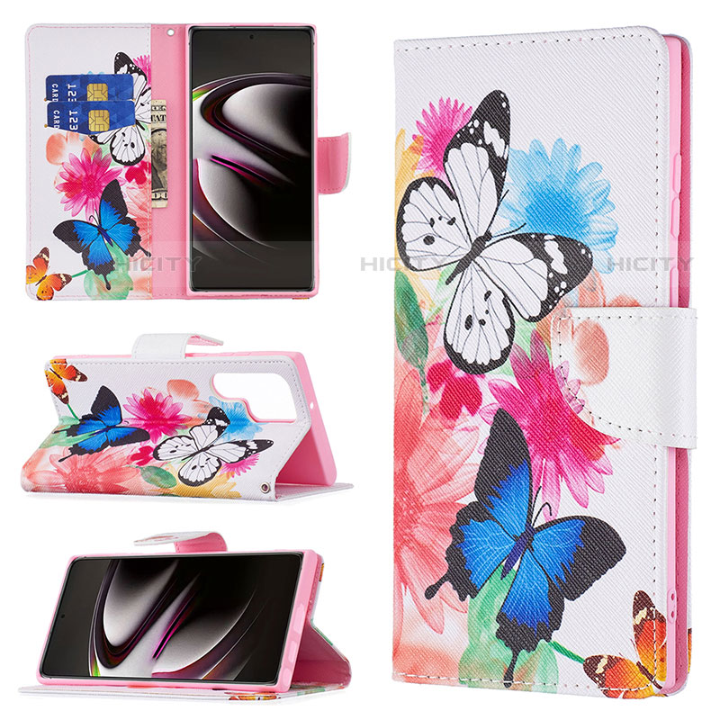 Custodia Portafoglio In Pelle Fantasia Modello Cover con Supporto B09F per Samsung Galaxy S23 Ultra 5G