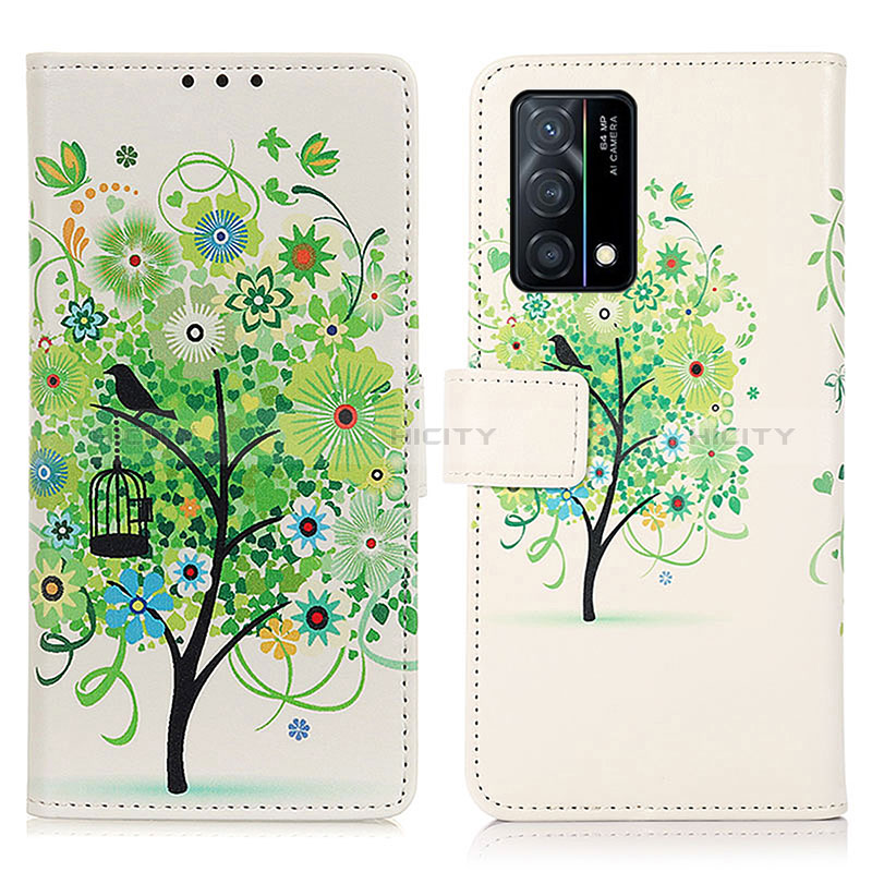 Custodia Portafoglio In Pelle Fantasia Modello Cover con Supporto D02Y per Oppo K9 5G