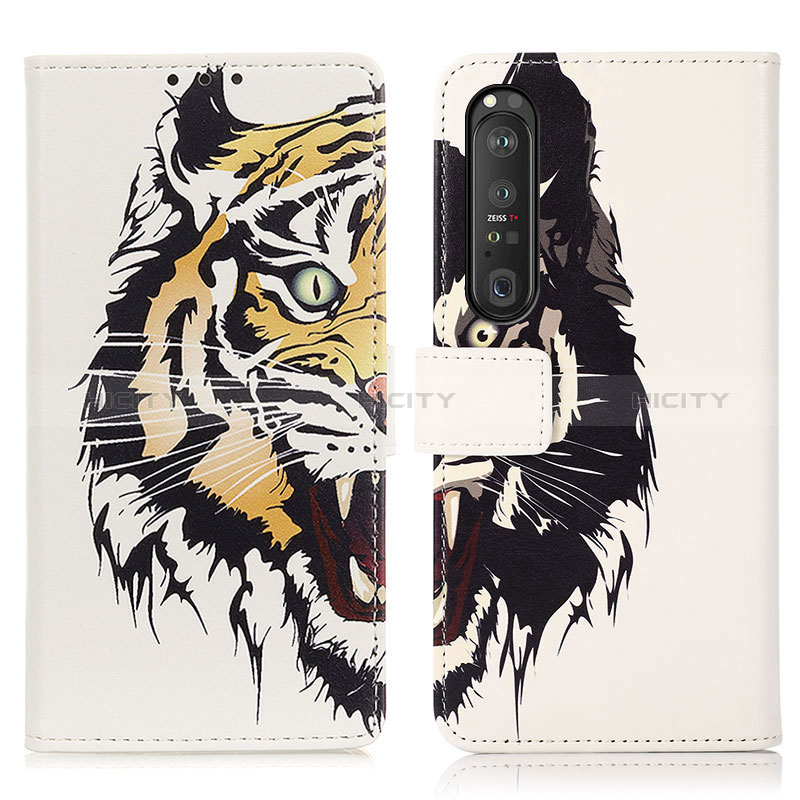 Custodia Portafoglio In Pelle Fantasia Modello Cover con Supporto D02Y per Sony Xperia 1 III