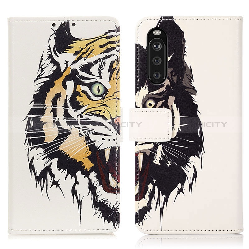 Custodia Portafoglio In Pelle Fantasia Modello Cover con Supporto D02Y per Sony Xperia 10 III Lite