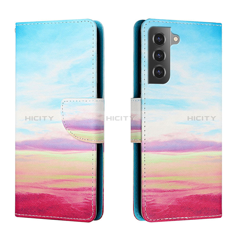 Custodia Portafoglio In Pelle Fantasia Modello Cover con Supporto H02X per Samsung Galaxy S22 Plus 5G Colorato