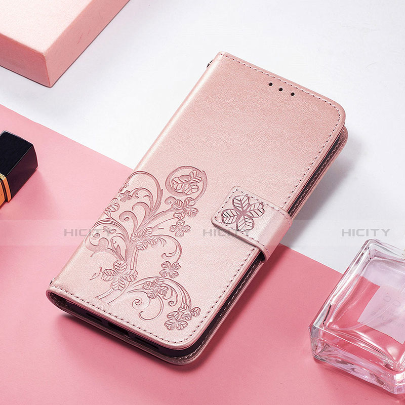 Custodia Portafoglio In Pelle Fantasia Modello Cover con Supporto H04 per Apple iPhone 13 Oro Rosa