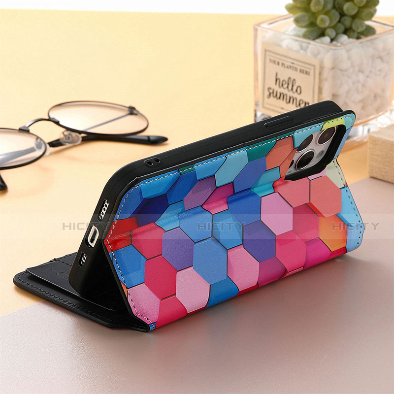 Custodia Portafoglio In Pelle Fantasia Modello Cover con Supporto H10 per Apple iPhone 13