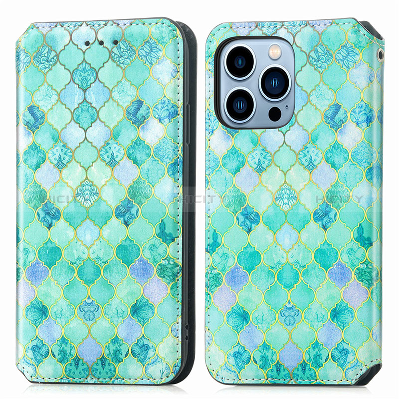 Custodia Portafoglio In Pelle Fantasia Modello Cover con Supporto H10 per Apple iPhone 14 Pro Max