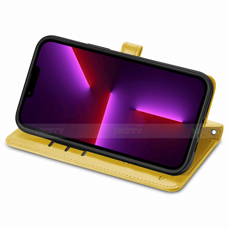 Custodia Portafoglio In Pelle Fantasia Modello Cover con Supporto H12 per Apple iPhone 13 Pro