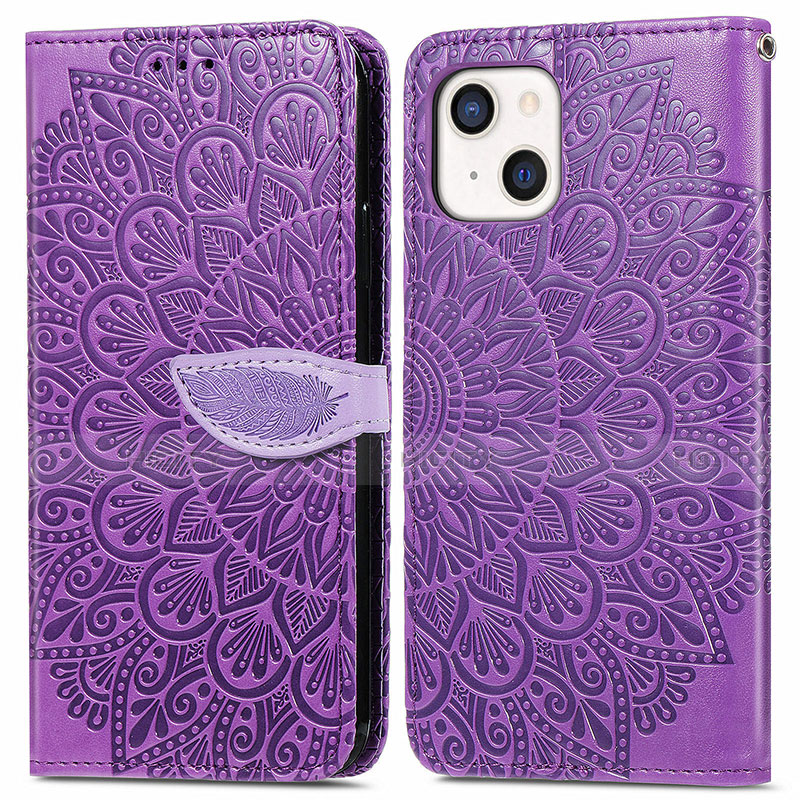 Custodia Portafoglio In Pelle Fantasia Modello Cover con Supporto H13 per Apple iPhone 13 Mini